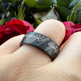 Laser Engraved Pipe Cut Brushed Finish 6MM 8MM Tungsten Wedding Men Women Rings