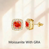 GRA Certificate 0.3ct 0.5ct 1.0ct 2.0ct Moissanite Diamonds Stud Silver Earrings