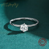 Dainty Twisted Band AAAA Lab Created Diamond Sterling Silver Solitaire Ring
