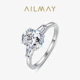 Marvelous Oval Cut Luxury Sparkling AAAA Lab Created Diamond 925 Silver Rings