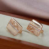 New Luxury Big Drop Earrings 585 Rose Gold With Natural Zircon Bridal Earrings Vintage Wedding Jewelry Fashion Women Gift