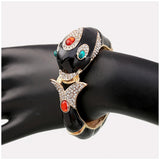 New Unique Design 6 Colours Gold Plated with Full AAA Rhinestones Dolphin Animal Enamel Statement Bracelet Bangle - The Jewellery Supermarket