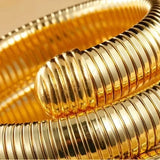 Awesome High-quality Luxury Snake Watch with Stainless Steel Bracelet Fashion Gold Ladies Waterproof Watches