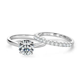 Sparkling GRA Certified Moissanite DiamondS Engagement Wedding Ring Sets for Women S925 Sterling Silver Fine Jewelry