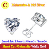 Luxury 0.5-3 Carats Cushion Marquise Oval Moissanite Diamonds Silver Stud Earrings