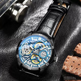 New Unique Design Skeleton Dial Mechanical Watch - Men's Waterproof Luminous Date Automatic Watches - The Jewellery Supermarket