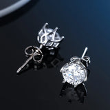 Classic D Colour VVS1 Moissanite Diamonds Stud Silver Earrings or Men and Women