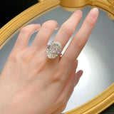 Luxury Oval Cut 14*20 MM G Colour AAAAA Lab Created Sapphire Gemstone Cocktail Ring Anniversary Fine Jewellery - The Jewellery Supermarket