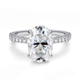 Luxury 4.5CT Oval Cut VVS1 D Colour Moissanite Diamond Silver Engagement Ring