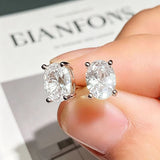 Silver 0.5~2.0 Carat Marquise, Emerald  Princess-Cut Moissanite Diamonds Earrings
