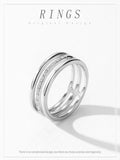 Three Line 925 Sterling Silver with Dazzling AAAA Lab Created Diamonds Ring