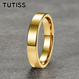 Classic Flat Top High Polished 4mm Multicolour Tungsten Carbide Wedding Rings