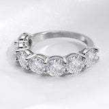 Sparkling 7 Gemstone 3.5/7cttw VVS1 D Colour Moissanite Diamonds Silver Eternity Ring