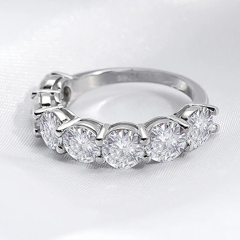 Sparkling 3.5/7cttw 7 100% Sterling Silver Moissanite Diamonds Jewellery Wedding Engagement Eternity Rings - The Jewellery Supermarket