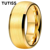 Domed Brushed Finish Large 10mm Classic Tungsten Carbide Men Women Wedding Rings