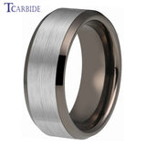 Multicolours Beveled Brushed 6m/8mm Classic Tungsten Wedding Rings for Men Women