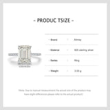 Superb Emerald Cut AAAA Lab Created Diamond 925 Sterling Silver Luxury Ring