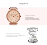 New Elegant Luxury Zircon Diamonds Quartz Movement 34mm Stainless Steel Mesh Leather Strap Casual Fashion Wristwatch