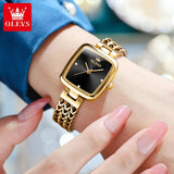 Top Brand Elegant Quartz Stainless Steel Mesh Belt Gold Colour Square Dial Original Bracelet Set Women Watches - The Jewellery Supermarket