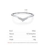 V-Shaped Dolphin Fish Tail Design AAAA Lab Created Diamonds Sterling Silver Ring
