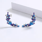 Creative Small Fish Shape Handmade Enamel Zircon Diamonds Stud Earrings