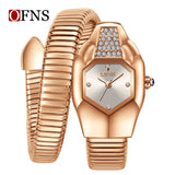 Fashion Brand New Unique Shape Luxury Strip Multicolour Quartz Women's Snake Watch