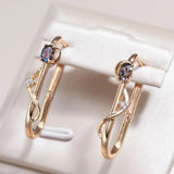 Luxury Fashion 14K Rose Gold filled Colorful AAA Zircon Crystals Long Drop Earrings For Women - Elegant Jewellery