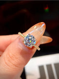 Brilliant VVS1 D Colour 2 Carat Round Moissanite Diamond Rings Luxury Fine Jewellery