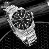 Waterproof Luxury Brand Watch AD2504 Stainless Steel Black Dial Sappire Luminous NEW Ceramic Bezel Dive Watches