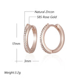 14 Karat Rolled Gold Luxury Design Full AAA Zircon Diamonds Hoop Earrings