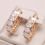 New Luxury Cute 14K Filled Rose Gold With AAA Zircon Diamonds Dangle Earrings - Ethnic Vintage Style Jewellery