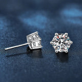 Dazzling 2ct 8mm Moissanite Diamond Studs 925 Sterling Silver Earrings