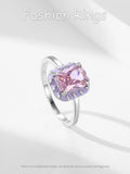 High Quality Sterling Silver Romantic Pink AAAA Lab Created Diamond Enamel Ring