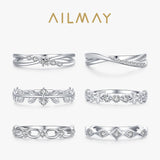 Selection of Silver Popular Irregular Stackable AAAA Lab Created Diamond Rings