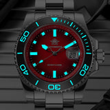 Super Blue Luminous 200M Waterproof Stainless Steel Sports Diving Quartz Watches