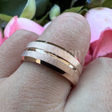 New Grooved Brushed Beveled Finish Classic Tungsten Carbide Rings for Men Women