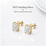 Moissanite Diamonds D Colour VVS1 Silver GRA Certificated Stud Earrings