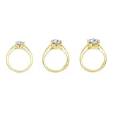 Classic GRA Certified 2CT 3CT Moissanite S925 Silver White Gold Plated Wedding Ring