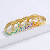 Selection of Bright Handmade Enamel 925 Silver Colorful Classic Rings