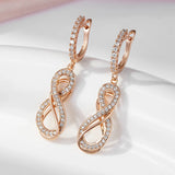 14 Karat Rolled Gold Shiny AAA Zircon Diamonds Luxury Loop Design Earrings For Women