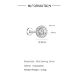 Sterling Silver Moissanite Diamonds Multi-Size Round Cartilage Tragus Stud Earrings