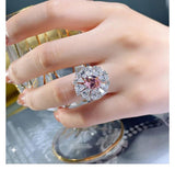 Luxury, Exquisite Flower Shaped Colorful High Quality AAAAA High Carbon Diamonds Engagement, Wedding Party Rings - The Jewellery Supermarket