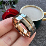 New Arrival Luxury Grooved Beveled Polished Excellent Quality Tungsten Wedding Rings for Men and Women - The Jewellery Supermarket