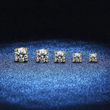 VVS1 Sterling Silver White Pink Yellow Red Orange Moissanite Diamonds Stud Earrings