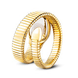 Fashion Ice Diamond Shiny Luxury Snake Bracelet Watch For Women - Elegant Ladies Gold Quartz Wristwatch
