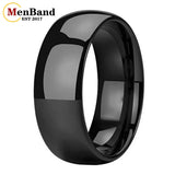 High Polished Dome 6mm 8mm Blue/Black/Gunmetal Men Women Tungsten Carbide Rings