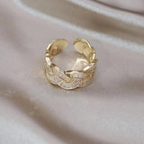 New Design Woven Twist Elegant Luxury AAA Zircon Crystals Rings - Fashion Daily Use Jewellery - The Jewellery Supermarket