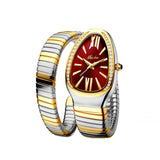 New Classic Top Brand Bling Zircon Diamonds Snake Shape Gold Silver Colour Scaleable Bracelet Ladies Quartz Watches