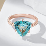 14K Rolled Gold Romantic Green AAA Zircon Crystal Luxury Bridal Rings Fine Jewellery