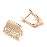 New Luxury Big Drop Earrings 585 Rose Gold With Natural Zircon Bridal Earrings Vintage Wedding Jewelry Fashion Women Gift